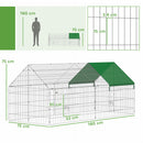Gabbia per Conigli e Galline da Esterno e Interno 180x75x75 cm con Protezione Parasole e Griglia Metallica Verde      