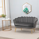Divano 2 Posti 130x63x73 cm in Velluto Grigio