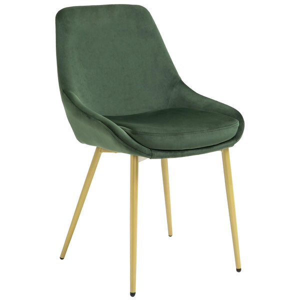 online Sedia Imbottita 49x57,5x81 cm in Tessuto Vellutato Verde