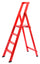 Scala Pieghevole in Legno 4 Gradini H88 cm Rossa