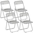Set 4 Sedie Pieghevoli 47x48x75 cm in Acrilico Trasparenti Grigio      