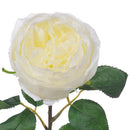 Set 4 Rose Artificiali Cabbage Altezza 49 cm Bianco