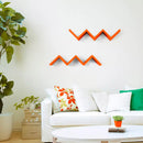 Mensola da Parete Libreria Zigzag 56x15,5 cm in Fibra di Legno Saetta Ciliegio