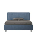 Letto Matrimoniale Francese Imbottito in Microfibra Appia Large Blu Varie Misure
