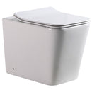 Coppia di Sanitari WC e Bidet a Terra Filo Muro in Ceramica 36,5x56,5x41cm Bianco