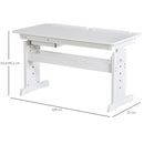 Scrivania da Ufficio con Ripiano Inclinabile e Altezza Regolabile in MDF 109x55x63,6 cm  Bianca