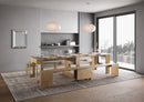 Consolle Tavolo Allungabile 90-302x42x75 cm Evolve Quercia Natura con Panca Inferiore e Superiore