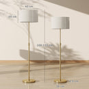 Lampada da Terra con Telecomando e Luminosità Regolabile 3000K-6000K Paralume in Tessuto Oro      