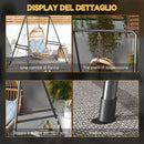 Struttura di Supporto per Amaca e Poltrona a Uovo 178x143x180 cm con Gambe ad A e Agganci Singoli e Doppi in Acciaio Nero      