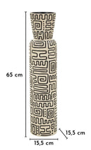Vaso Resina Nairobi Ø15,5x65 cm in Resina Bianco e Nero      