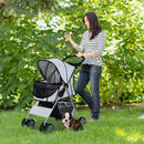 Passeggino per Canii Pieghevole Grigio 75x45x97 cm 