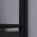 Lampada da Terra Angolare 50x37x159 cm con Ripiani e Paralume in Tessuto Nero