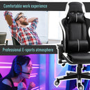 Sedia da Gaming Ergonomica 72x54x126-136 cm in PVC  Nera e Bianco
