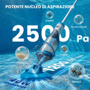 Aspirapolvere per Piscina 90x24x13,5 cm Senza Fili con Spazzola e Filtri in ABS e Alluminio Blu      