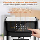 Friggitrice Aria Calda Air Fryer 12 L 1800W Display LCD 12 Programmi con Accessori Argento e Nero      