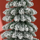 Albero di Natale Innevato Slim 180 cm con 395 Rami in Metallo e Plastica Verde      