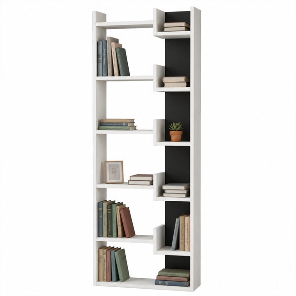 Libreria a 6 Ripiani 60,5x22x162,5 cm Scaffalatura Verticale Moderna Bianco e Antracite acquista