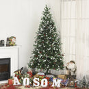 Albero di Natale Artificiale Innevato 210 cm 1172 Rami con Bacche Rosse  Pino Verde