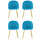 Set 4 Sedie 50x45x80 cm in Tessuto Vellutato Piedi Oro Blu
