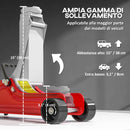 Cric Idraulico Auto con Sollevamento 8-38cm in Acciaio Rinforzato Capacità 2.5 t Rosso  