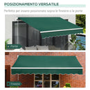 Tenda da Sole a Manovella 3x2 m ad Angolazione Regolabile in Alluminio Acciaio e Poliestere Verde      