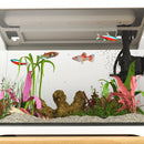 Acquario per Pesci Rossi 17L con Luci LED 35x21x31 cm Pompa d'Acqua e Sistema di Filtraggio Bianco   