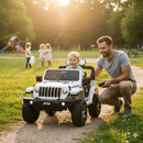 Macchina Elettrica per Bambini Fuoristrada Jeep Wrangler Rubicon 12V con Telecomando Bianco