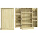 Dispensa Mobile da Cucina 60x30x104 cm 12 Rastrelliere per Spezie Ripiani Regolabili in MDF Legno Naturale      