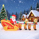 Babbo Natale Gonfiabile con Slitta e Renne da 2,4m con 6 Luci LED e Gonfiatore per Esterni e Interni      