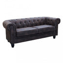 Divano 3  Posti Chesterfield 197x74x82 h cm in Similpelle Marrone