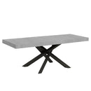 Tavolo Allungabile 180-440x90x77 cm Volantis Premium Cemento Telaio Antracite 