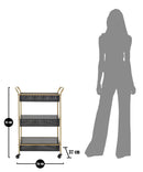 Carrello Fashion 56x37x81 cm in Ferro Nero e Oro