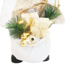 Pupazzo Babbo Natale H80 con Luci e Movimento Bianco e Oro