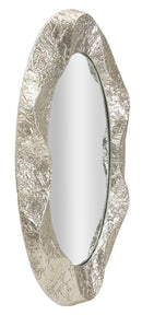 Specchio Argelux Ovale 87,5x6,5x128 cm in Ferro e Specchio e MDF Argento      