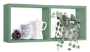 Mensola Rettangolare 2 Scomparti da Parete 70x30x15,5 cm in Fibra di Legno Morgana Verde Acqua Marina