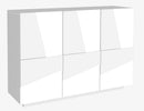 Mobile Multiuso 3 Ante 121,8x39,2x86 cm Ping Bianco Lucido