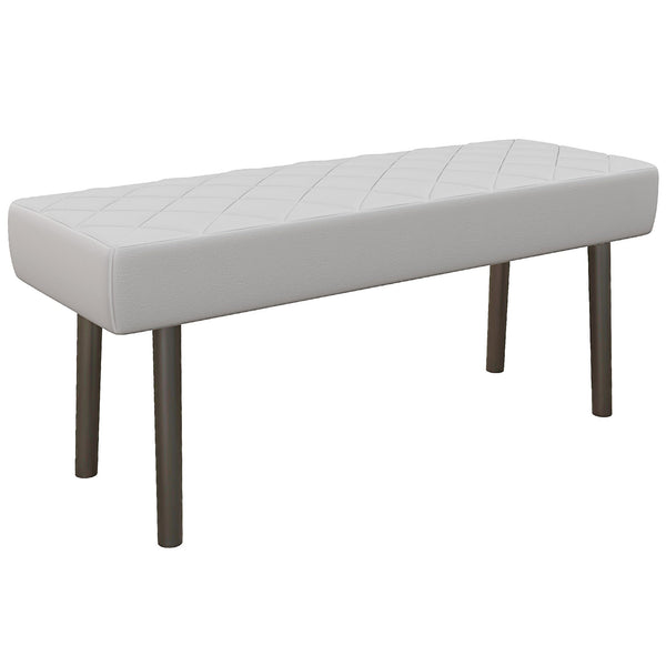 sconto Panca Fondo Letto 100x35x45 cm in Finta Pelle Trapuntata e Gambe in Acciaio Grigio
