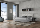 Letto Matrimoniale Struttura Cemento con Cuscini in Similpelle Egos Appia Bianco Varie Misure