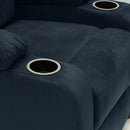 Poltrona Relax Reclinabile Manuale 100x76x94 cmin Microfibra Blu