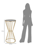 Tavolino Super 50x100x50 cm in Ferro e MDF Oro