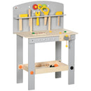 Banco da Lavoro Giocattolo con 31 Accessori 53x31x77 cm in Legno Grigio