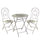 Set Tavolino e 2 Sedie Ø60xh70,5 cm in Metallo Bianco
