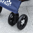 Passeggino per Cani Taglia XS e S 81x48x99 cm con Cesto Cuscino e 2 Guinzagli Nero e Blu Scuro   