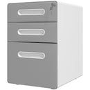 Cassettiera da Ufficio 3 Cassetti con Serratura Portadocumenti Formato A4 in Acciaio Grigio Chiaro  