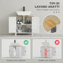 Mobile Sotto Lavabo per Bagno 60x30x60 cm 2 Ante in MDF Bianco      