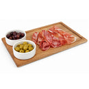 Vassoio Tagliere da Portata 30x18 cm 2  Ciotole per Aperitivo in Ceramica Bianco      