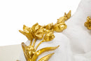 Decorazione Leopardo 53x21,5x24 in Resina Bianco e Oro          