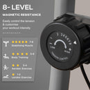 Cyclette Magnetica Pieghevole 86x47x112 cm 8 Livelli in Acciaio e ABS Argento e Nera