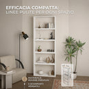 Libreria Modulare Apribile 72x22x200 cm Scaffale Libri Componibile in Legno Bianco      