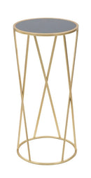 Porta Telefono Glam Simple Ø35x75 cm in Ferro e Vetro Oro